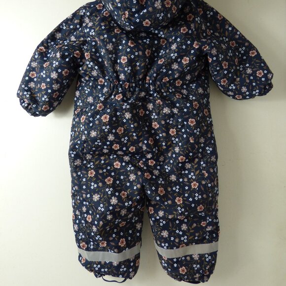 H&M Navy Floral Water-Repellent Snowsuit, Size 12 Months - Picture 4 of 5